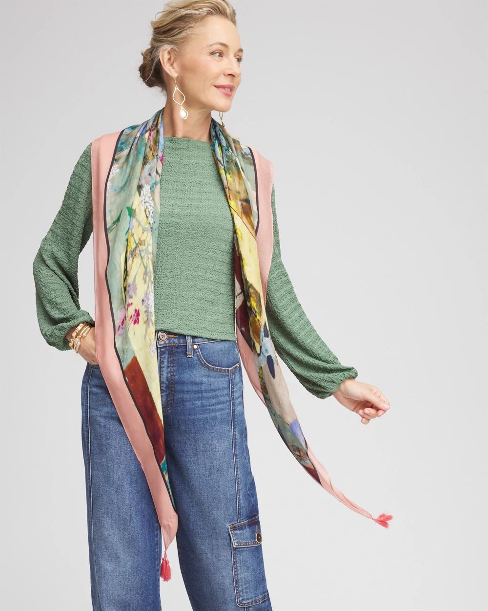 Tassel Abstract Square Scarf click to view larger image.