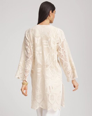 Cutwork Crochet-Lace Long Kimono click to view larger image.