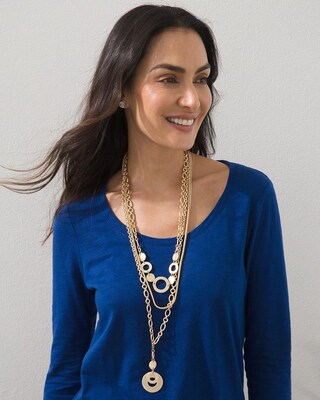 Gold Tone Multi Layer Necklace
