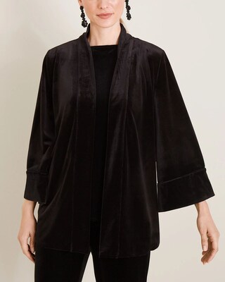 Travelers Collection Reversible Floral Velvet Jacket