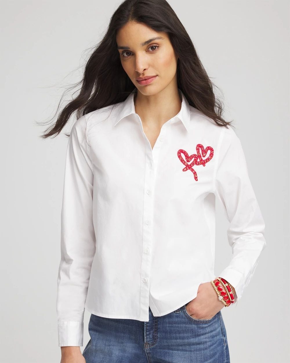 Crystal Heart Poplin Shirt