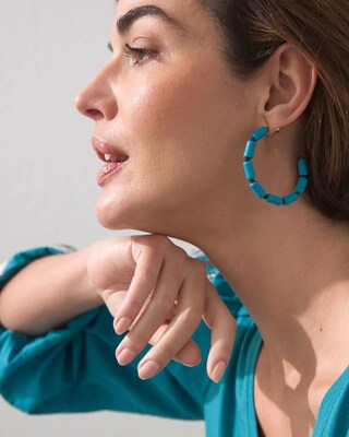 Front to Back Beaded Hoop Earrings