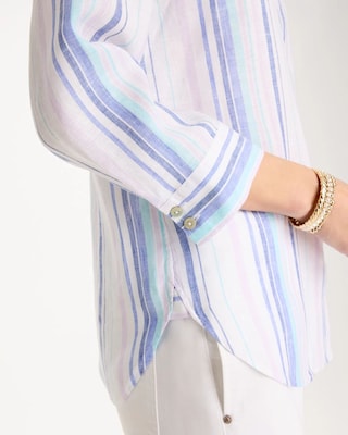 No Iron™ Linen Striped Shirt click to view larger image.