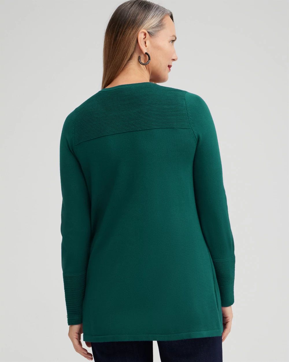 Zipper Detail Tunic Sweater