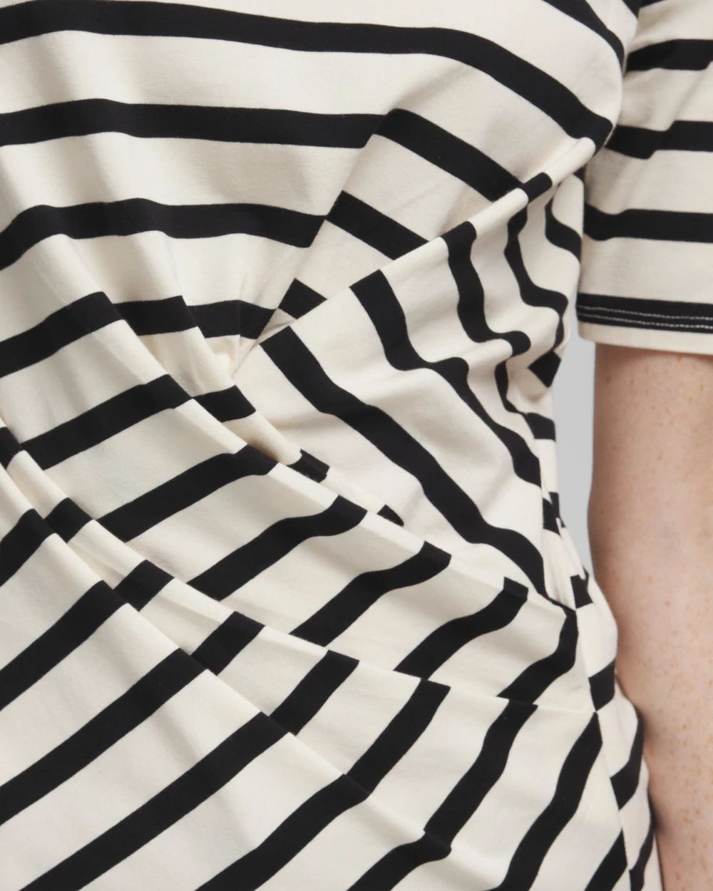 Stripe Draped Front Tee