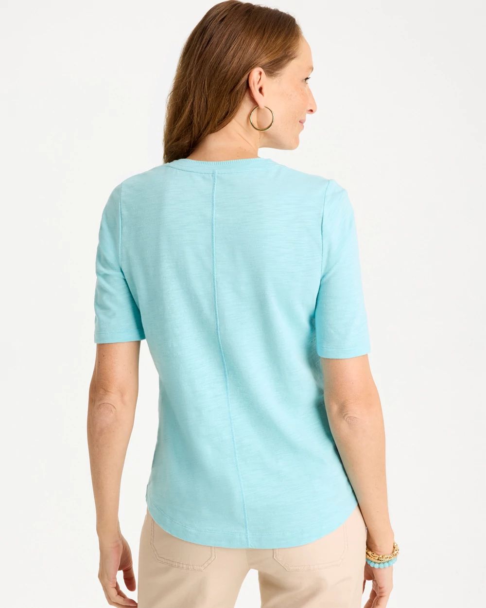 Cotton Slub V-Neck Tee