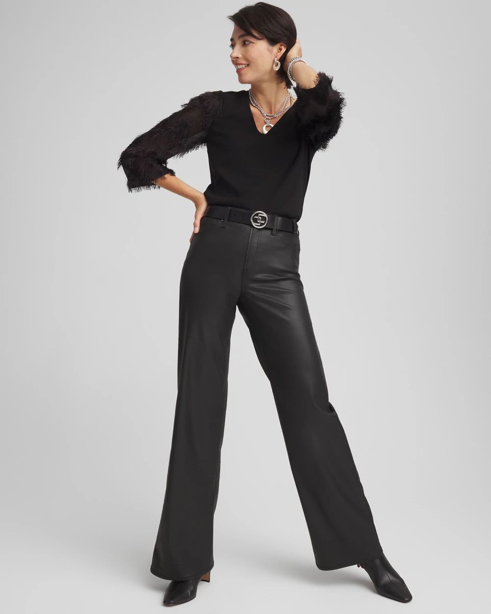 Fringe Sleeve Ponte Top click to view larger image.