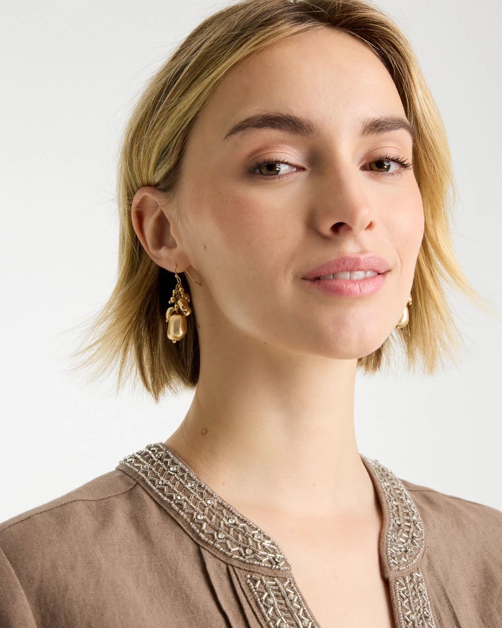 Goldtone Cluster Earrings click to view larger image.