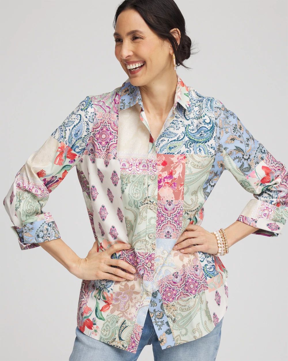 No Iron™ Floral Paisley Shirt click to view larger image.