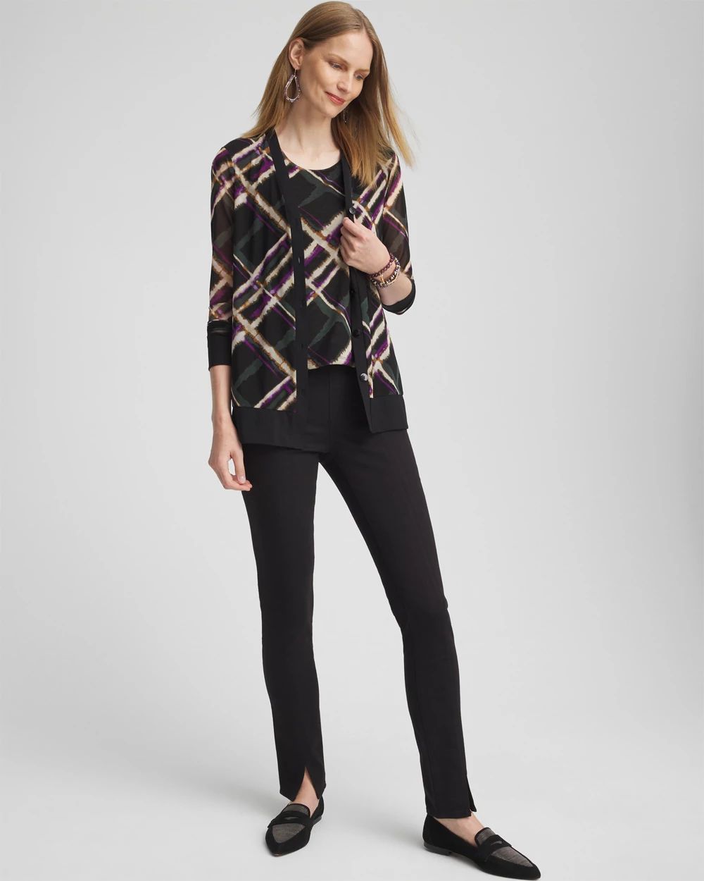 Front Slit Pull-On Ankle Jeggings