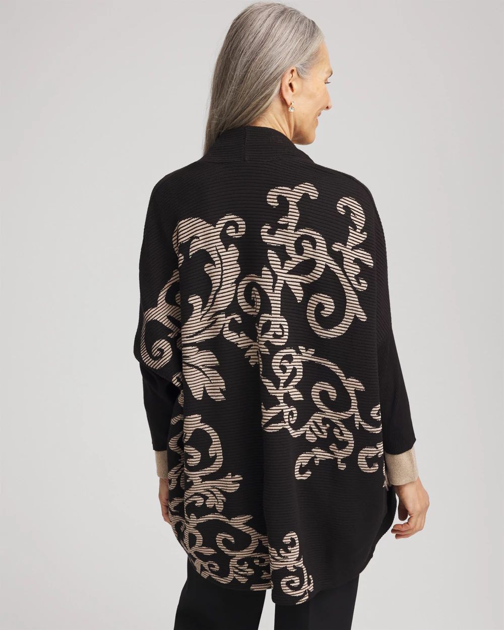 Ottoman Jacquard Cocoon Cardigan