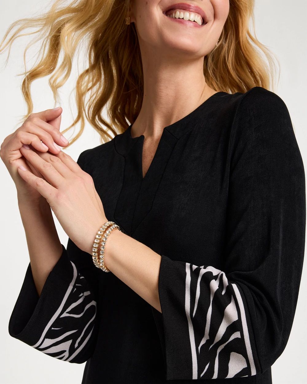 Travelers™ Zebra Trim Kurta Dress