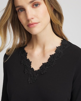 Lace Stretch-Cotton Tee click to view larger image.
