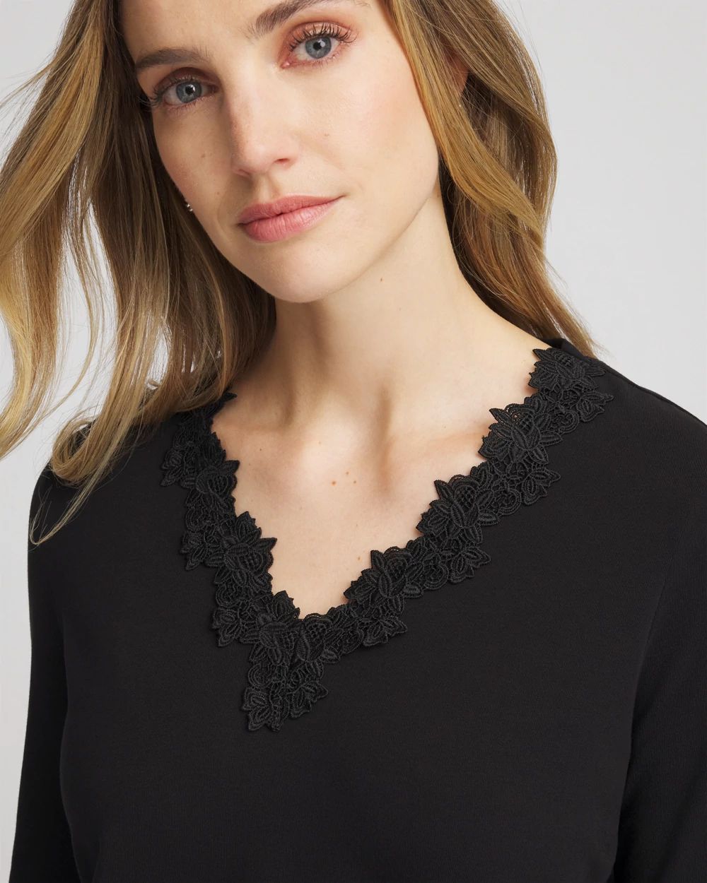 Lace Stretch-Cotton Tee