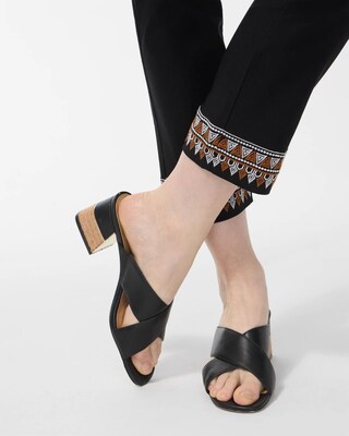Brigitte Embroidered Hem Ankle Pants