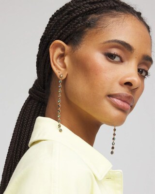 No Droop™ Iridescent Linear Drop Earrings click to view larger image.