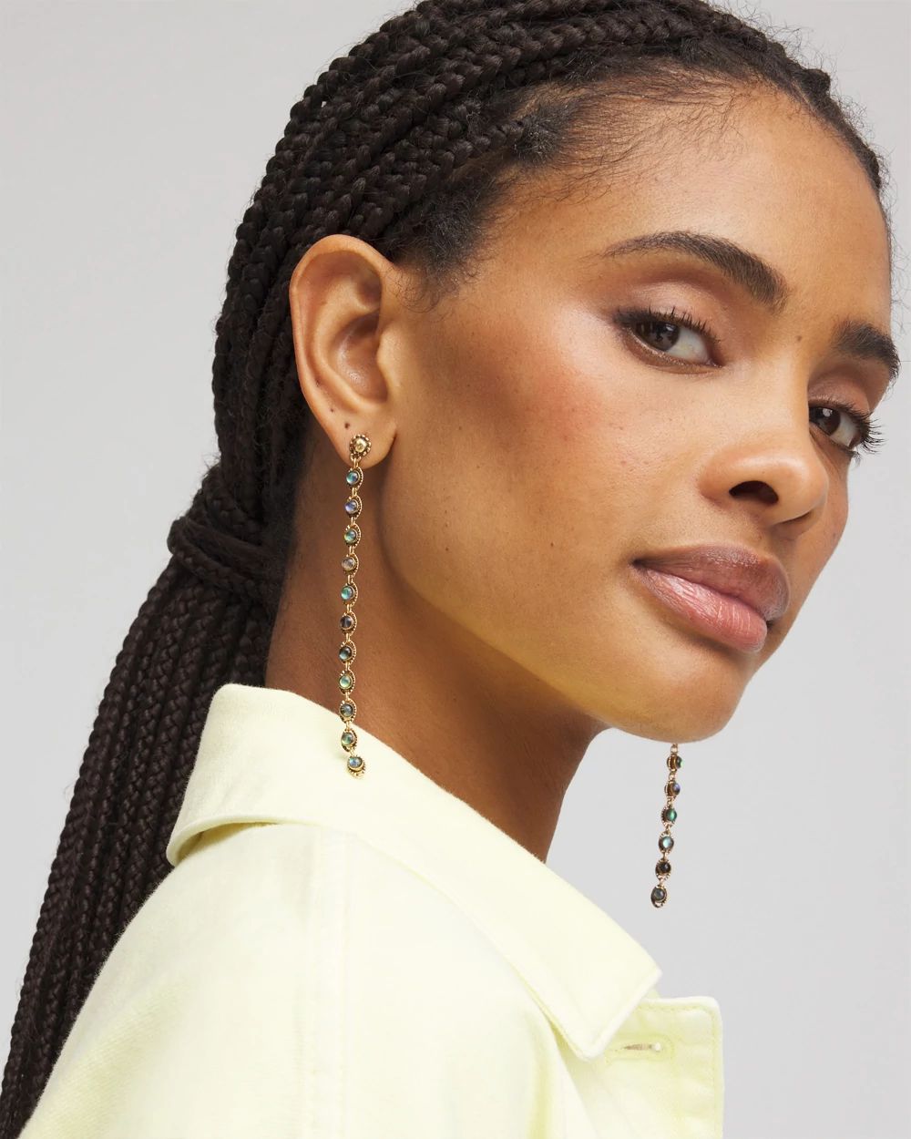 No Droop™ Iridescent Linear Drop Earrings