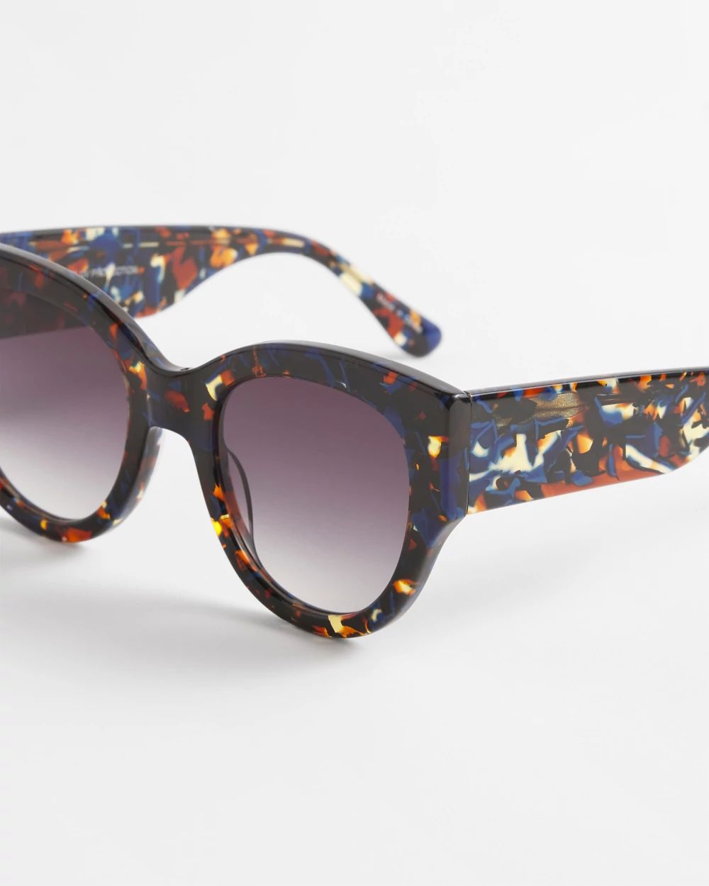 Blue Faux Tort Cateye Sunglasses