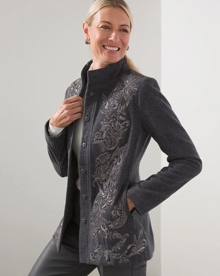 Wool-Blend Embellished Jacket