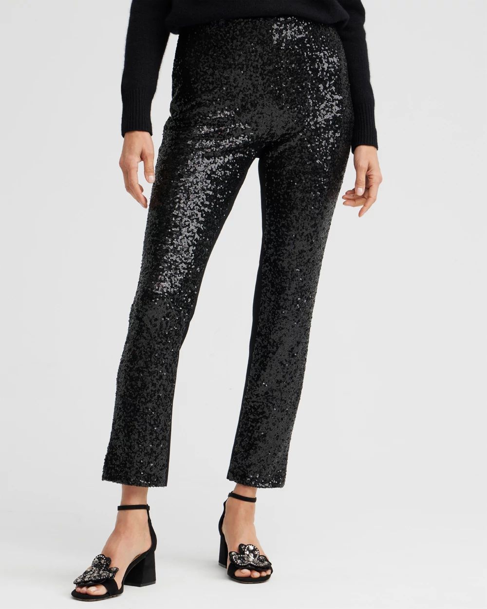 Juliet Sequin Front Ankle Pants