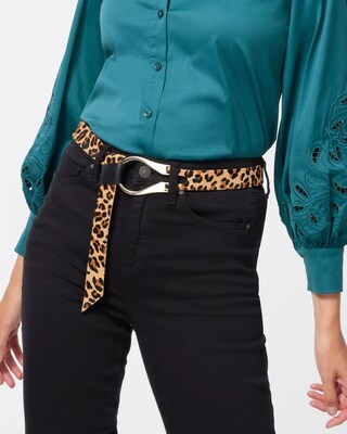 Animal Print Leather Belt