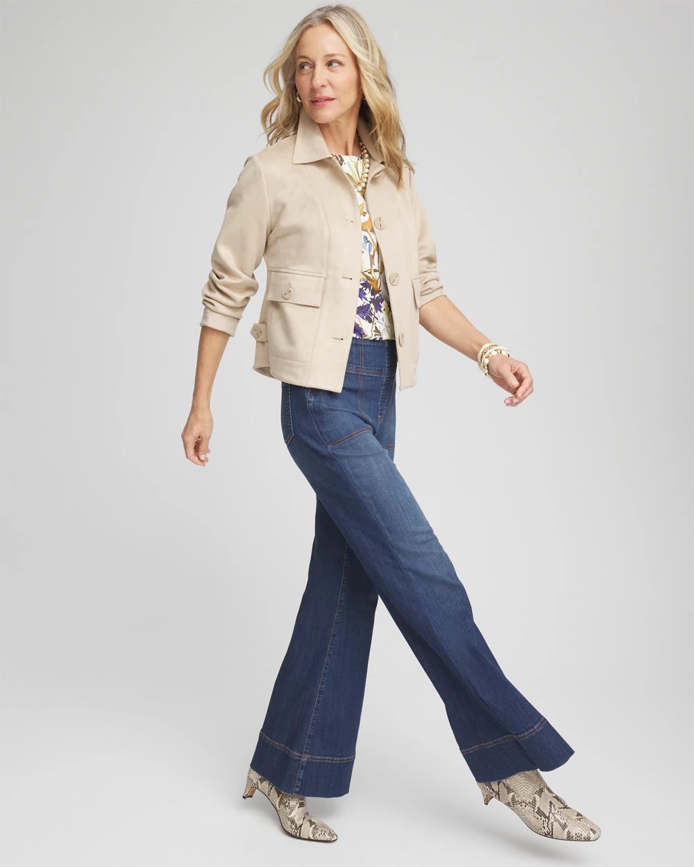 Faux Suede Cropped Jacket