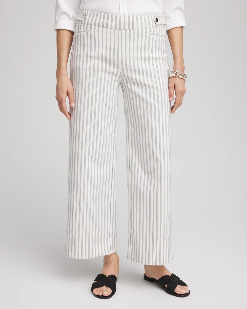 Brigitte™ Striped Wide-Leg Cropped Pants