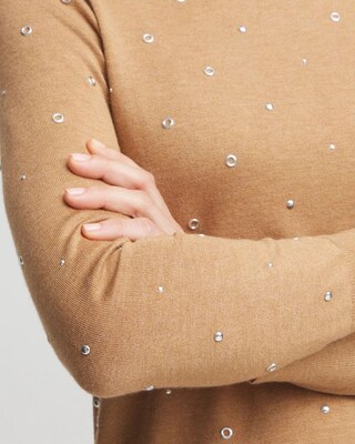 Studded Long Sleeve Pullover Sweater click to view larger image.