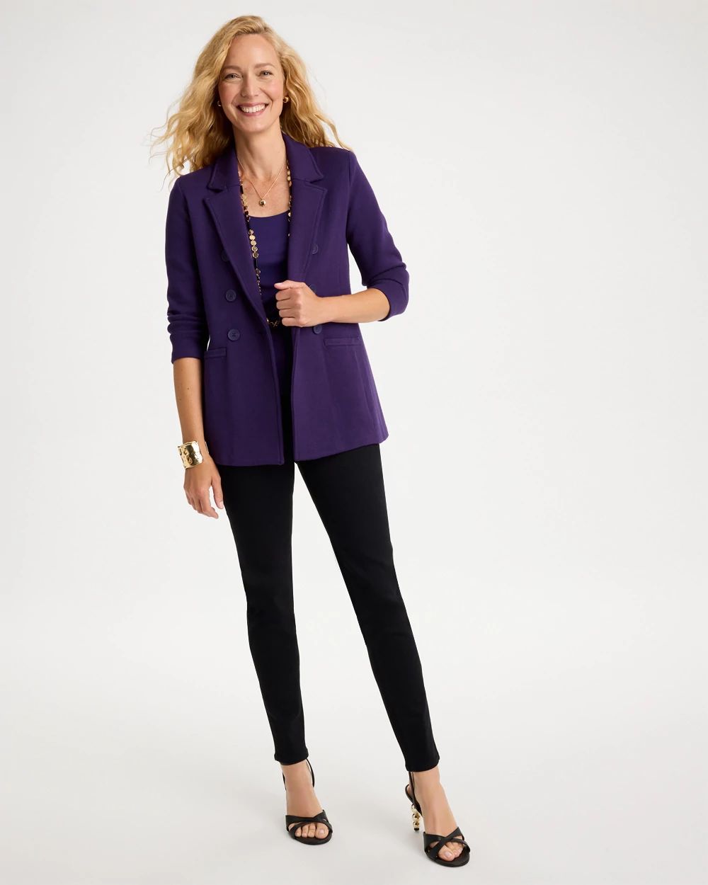Double-Breasted Sweater Blazer click to view larger image.