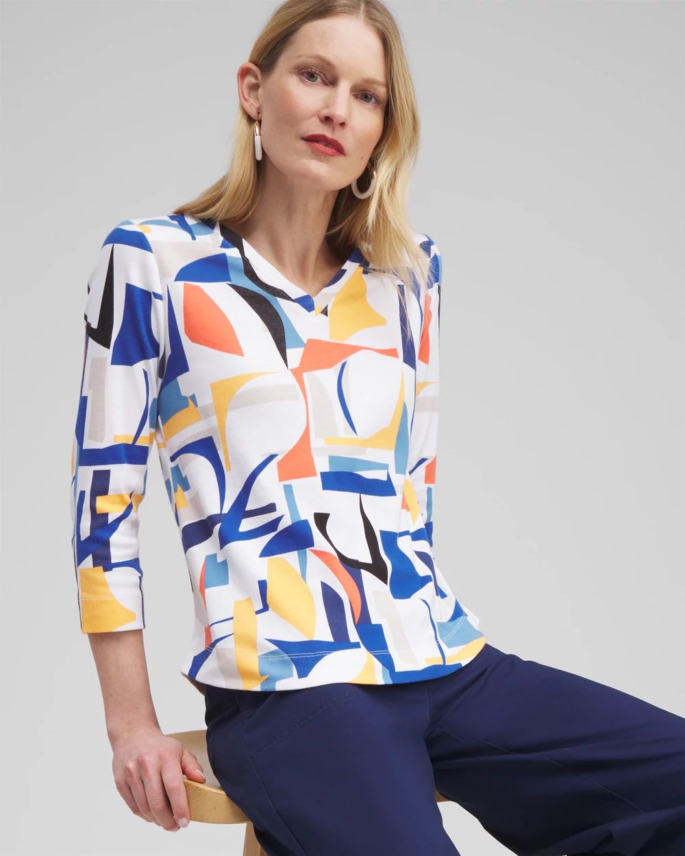 Abstract Everyday 3/4 Sleeve Tee