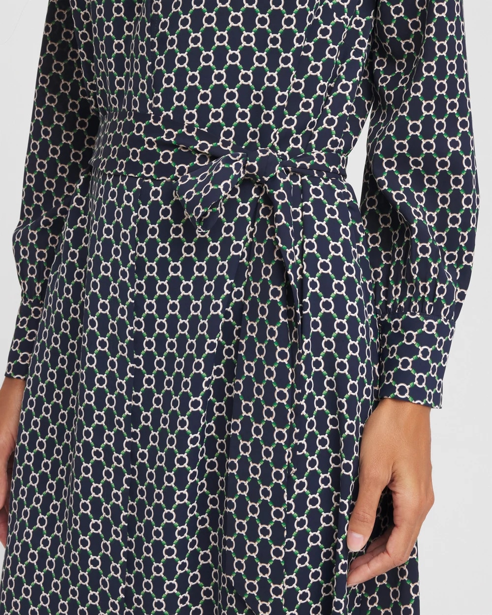 Chain Print Maxi Shirtdress