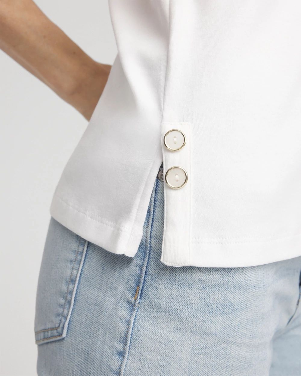 Sleeveless V-Neck Button Tank