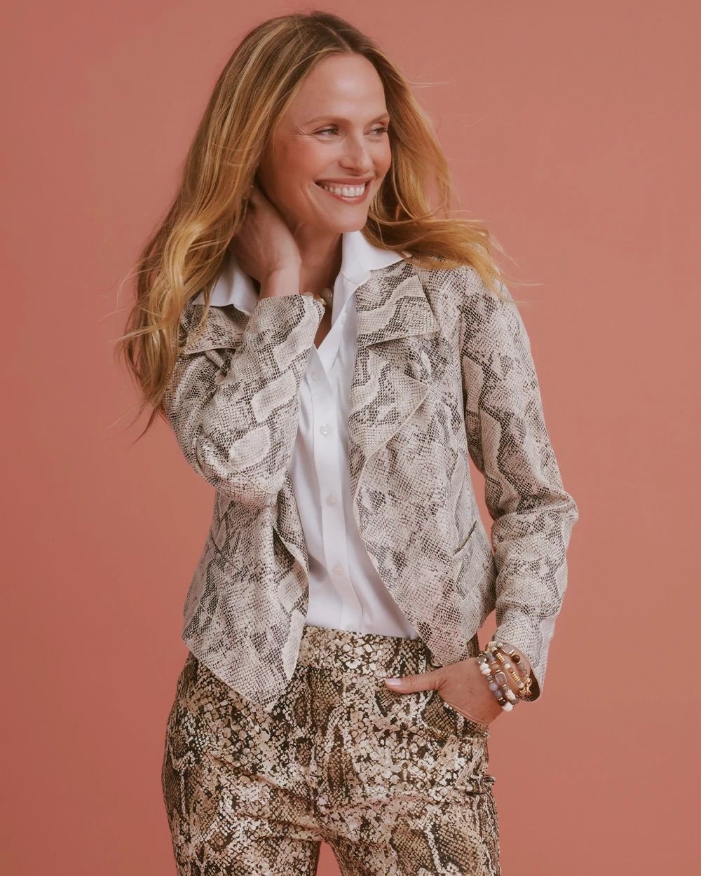 Snake Skin Printed Jacket click to view larger image.