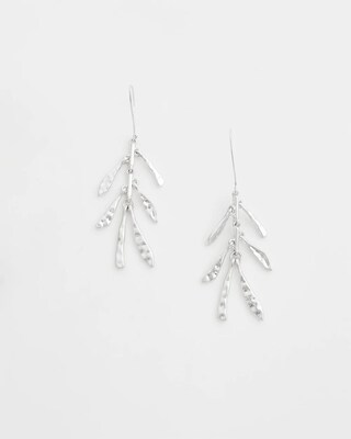 Silver Tone Leaf Earrings
