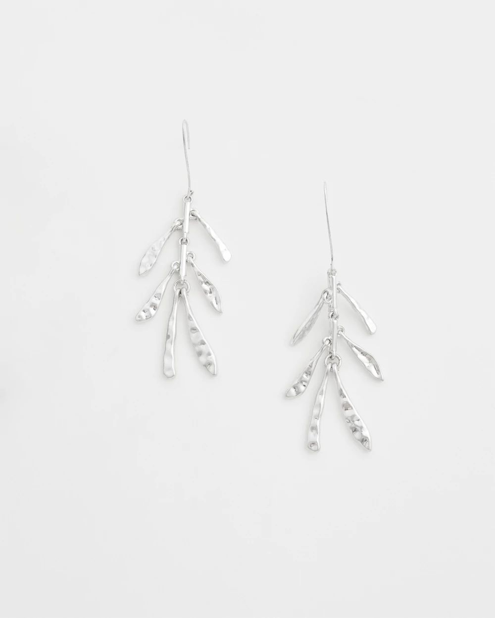 Silver Tone Leaf Earrings