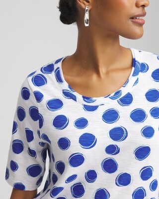 Polka-Dot Slub Short Sleeve Tee click to view larger image.