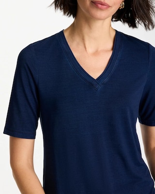 Cotton Slub V-Neck Tee click to view larger image.