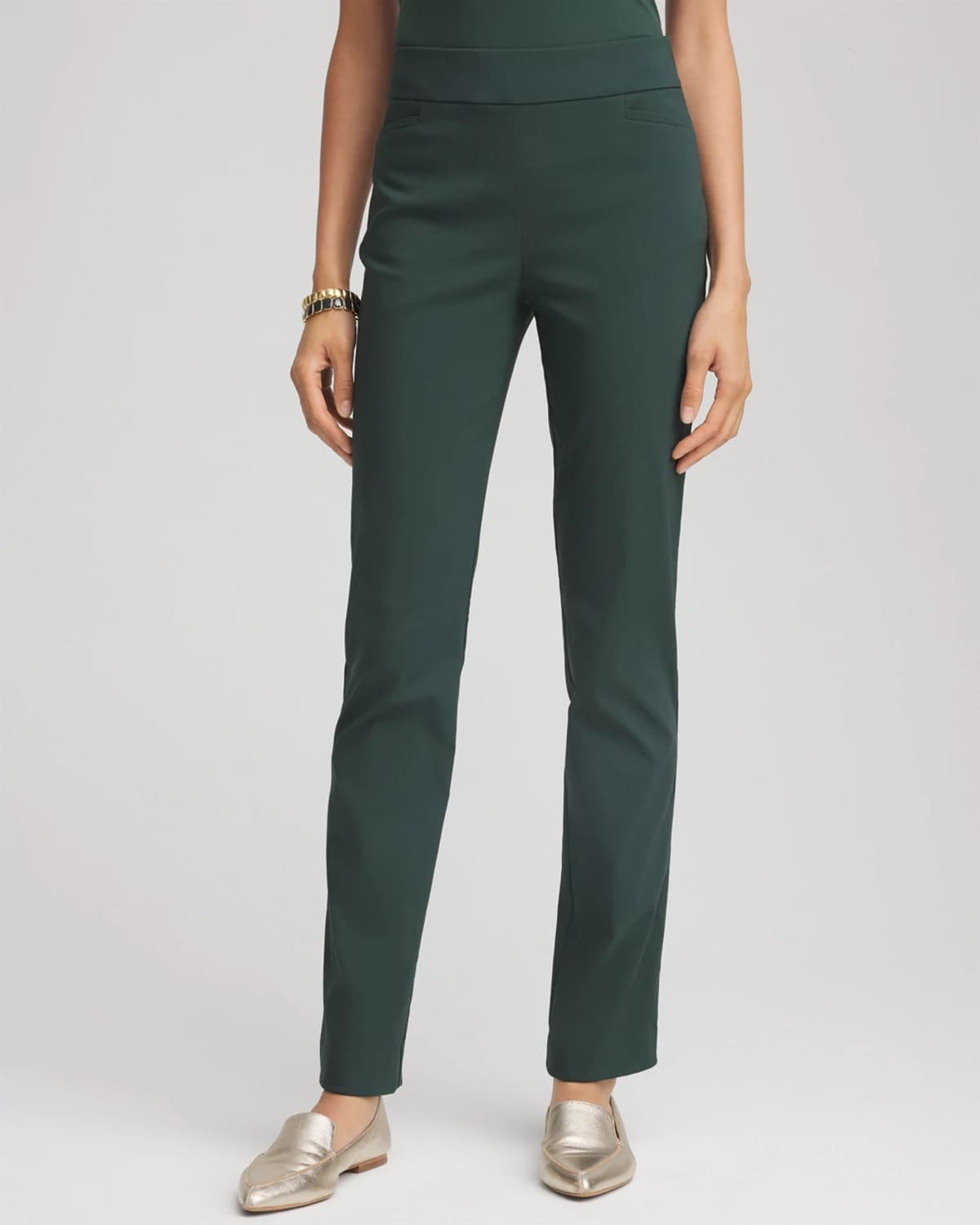 Chico's Petite Brigitte Ankle Pants In Darkest Spruce In Green