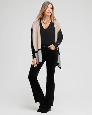 Snap Detail Colorblock Ruana