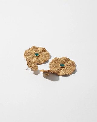 Gold-Tone Textured Drop Earrings