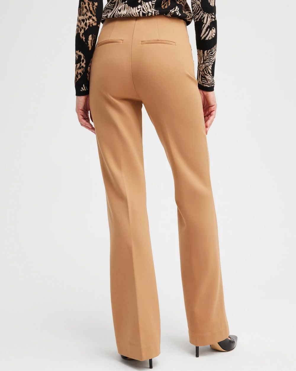 Ponte Button Flare Pants