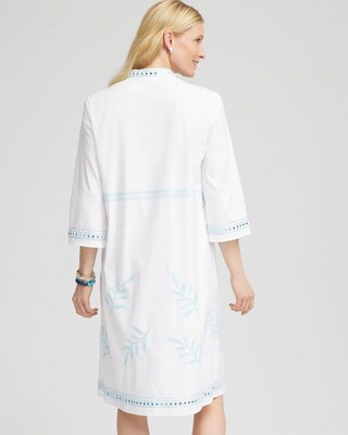 Embroidered Stand Collar Kaftan Dress click to view larger image.