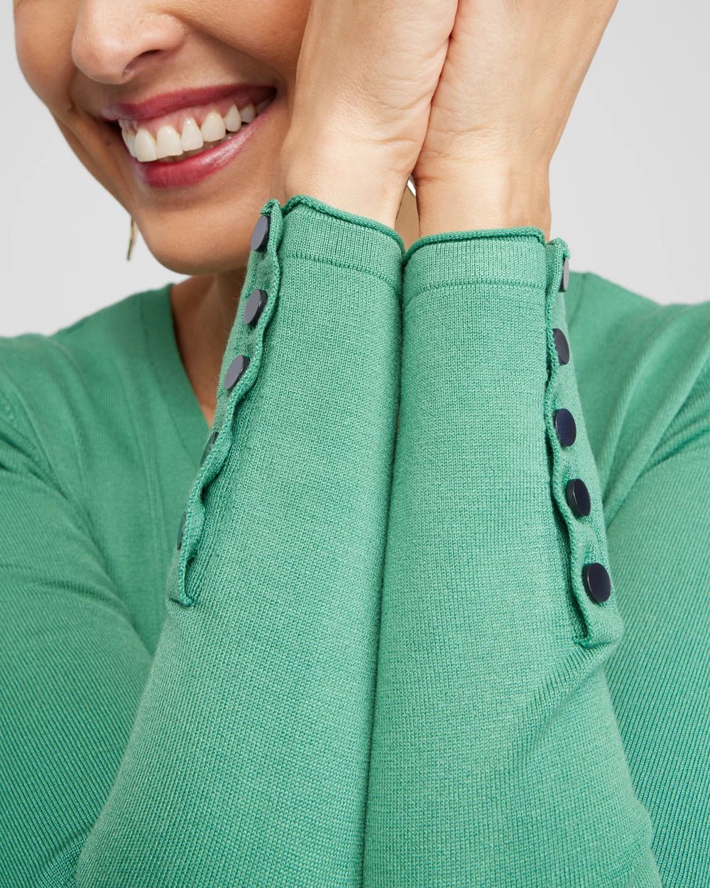 Spun Rayon V-neck Pullover Sweater click to view larger image.