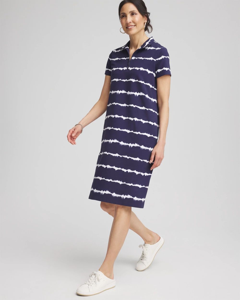 Zenergy® UPF Knit Tie Dye Half-Zip Dress