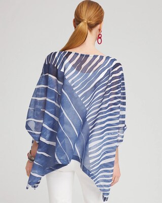 Chiffon Abstract Lines Poncho