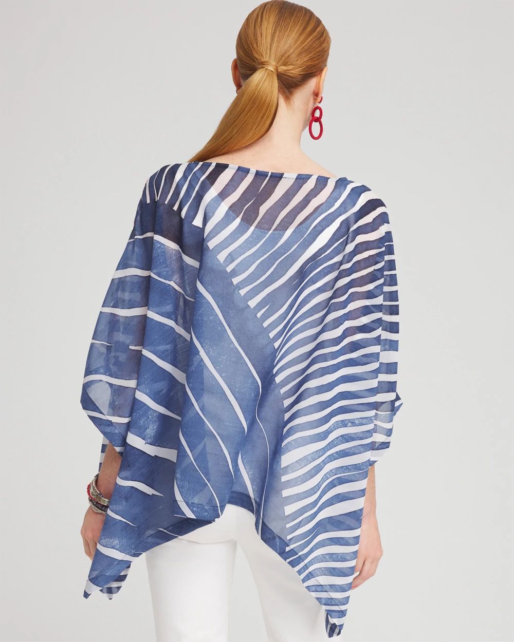 Chiffon Abstract Lines Poncho