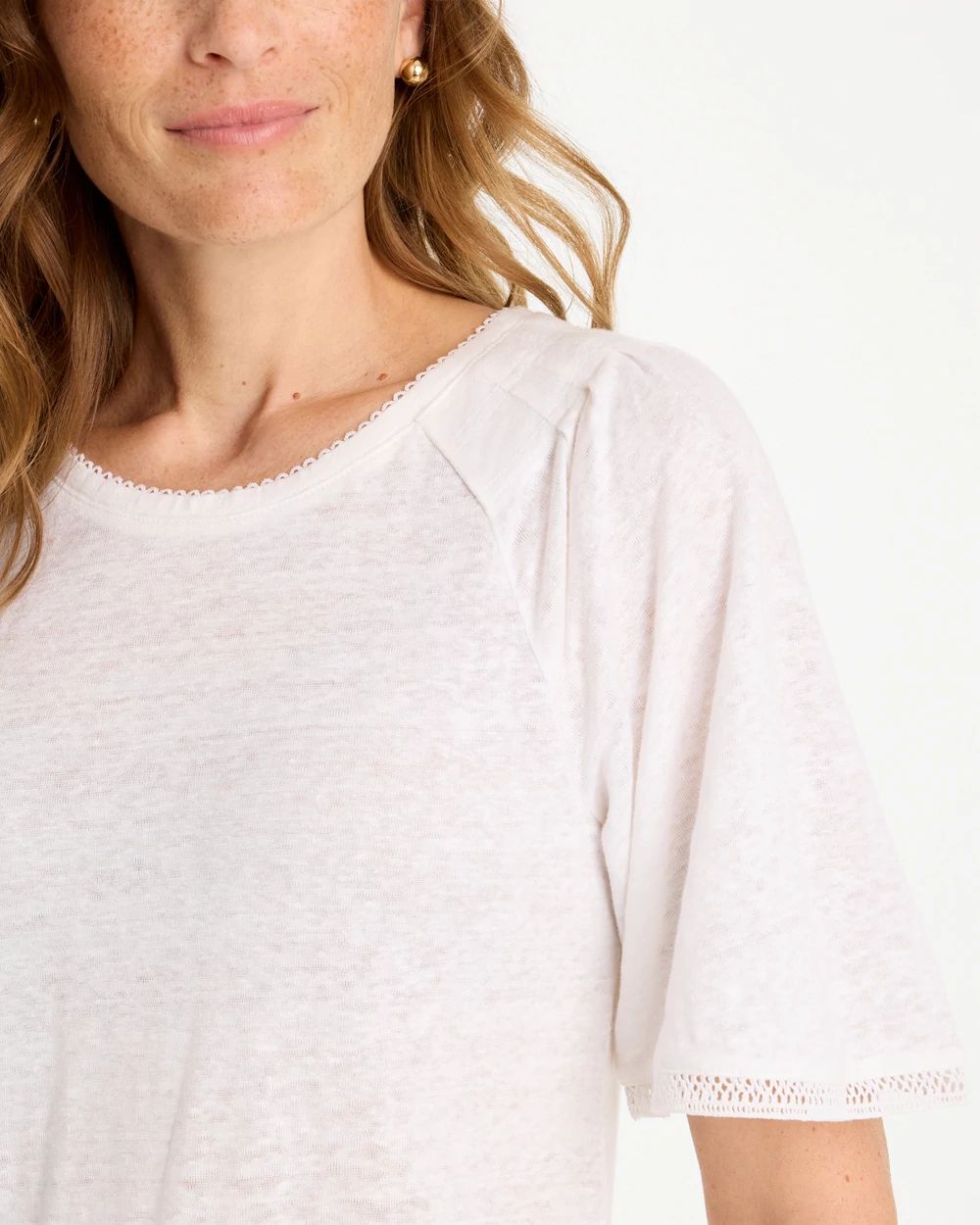 Linen Crochet Tee