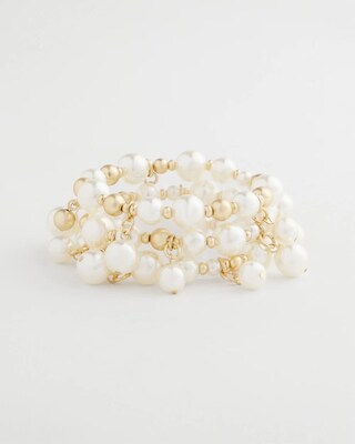 Faux Pearl Set of Three Bracelets