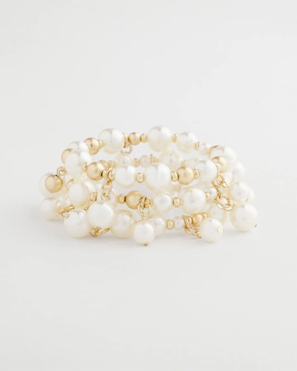 Faux Pearl Set of Three Bracelets