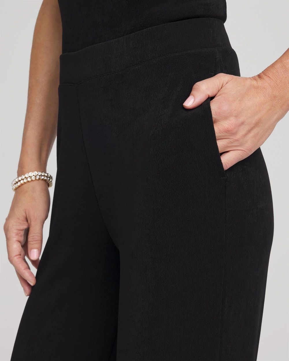 Petite Travelers Wide Leg Pocket Pants click to view larger image.